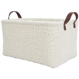 Home Deco Factory Juego de 3 Cestas Blancas Rizo Natural Borreguito