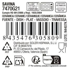 La Mediterranea Fuente Oval Savina Collection 30 x 13.5 cm (12 Unidades)