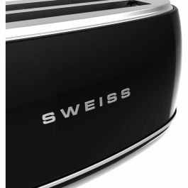 SWEISS GRV9 Tostadora Vintage 2 ranuras, 1500 W, Negra