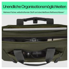 HP Bolsa modular para portátiles de 15,6 pulgadas, Bandolera, Verde/Gris, Resistente al agua