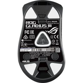 ASUS ROG Gladius III, ratón gaming óptico, 19000 dpi, 6 botones, cable USB, negro