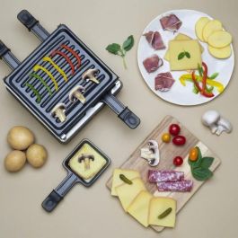 WEASY LUGA40 - Raclette y parrilla para 4 personas - 600W - Revestimiento antiadherente - 19,7x19,7cm - Placa extraíble WEASY LUGA40 - Raclette y parrilla para 4 personas - 600W - Revestimiento antiadherente - 19,7x19,7cm - Placa extraíble