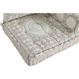 DKD Home Decor Sillón Doble de Algodón Beige, Colección Rajna, 155x76x65 cm (Ancho x Largo x Alto), Altura Asiento 13 cm, Set de 4