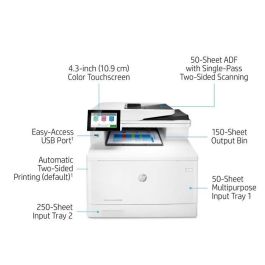 HP Color LaserJet Enterprise M480F Multifunción Impresora Láser Color, Copiadora, Escáner y Fax