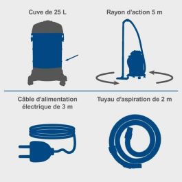 Scheppach SCH4046664256298 Aspiradora en seco y húmedo 1200 W Tanque de acero inoxidable 25 L
