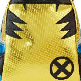 Loungefly Mochila mini Wolverine X-Men Marvel Metallic Cosplay Piel vegana brillante 22,5x26,2x11,2cm