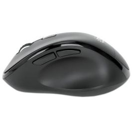 MANHATTAN Ratón Ergonómico Inalámbrico USB-A/C 190237, 6 Botones + Rueda, Óptico 1600 DPI, Negro, Mano Derecha, RF 2.4GHz