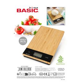 Inde Báscula Cocina Digital Cuadrada Bambú 5 kg con Dimensiones 21.5 x 15 x 1.6 cm (12 Unidades)