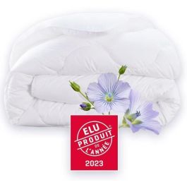 Edredón 200x200 cm DODO CHAMPS DE LIN - Cálido - 450g/m² - Edredón para 1-2 personas - Suave y Cálido - Antiácaros Antibacteriano - Blanco