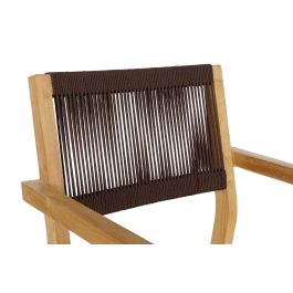 DKD Home Decor Set de 5 Mesas Terraza y Jardín Marrón Teca y Cuerda 90 x 75 x 90 cm