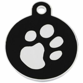 Placa identificativa para collar Imarc Circle Negro Plateado