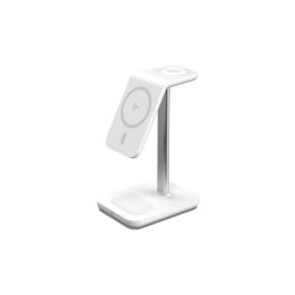 eSTUFF Cargador Inalámbrico Magnético 3 en 1 QI2 para iPhone 12-16, Apple Watch, AirPods y Android. Máx 15W Teléfono