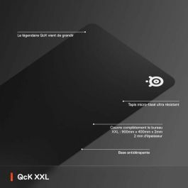 SteelSeries STE1717872076704 Alfombrilla Gaming QcK XXL, superficie microtejida, 900x400x2mm, Negro