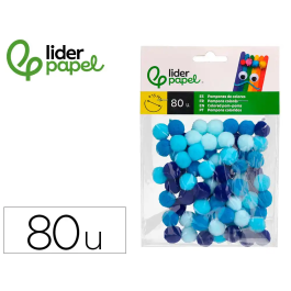 Liderpapel Pompones 1,5 cm Tonalidades Azules Manualidades Bolsa 80 Unidades Precio: 1.49999949. SKU: B1HC755RB3