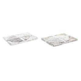 DKD Home Decor Mantel Alpino de Algodón Marrón Claro Blanco 250x150 cm - Pack de 2 Unidades