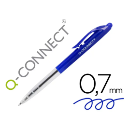 Q-connect Bolígrafo Retráctil Diseño Fino Clip, Tinta Aceite 0,7 mm, Color Azul Precio: 7.79000057. SKU: B1C2AVQ284
