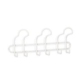 Inofix Colgador de acero 3 ganchos triples blanco mate para baños, dormitorios o pasillos