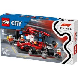 LEGO 60443 City F1 Boxenstopp mit Boxencrew und Ferrari Flitzer - Juego de construcción con equipo de mecánicos y coche Ferrari para niños a partir de 6 años