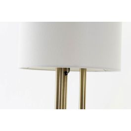 DKD Home Decor Lampara Sobremesa Glam Dorado Blanco Metal Lino 28 x 67 x 28 cm (2 Unidades)