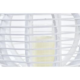 DKD Home Decor Portavelas Blanco Bambú Cristal 35 x 35 x 29 cm