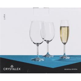 Bohemia Set de 6 Copas de Cristal Lara 450 cc (8 Cajas)