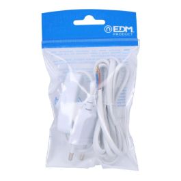 Edm Conexión con interruptor 3A 1,5m manguera plana blanca 2x0,75mm