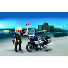 Playmobil Maleta de Policía Motorista 13 Piezas Juguete para Niños A Partir de 4 Años PL5648
