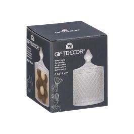 Giftdecor Bombonera de Cristal Rombos Transparente 8.5x14 cm - Elegante Envase para Dulces o Decoración del Hogar (Set de 24)