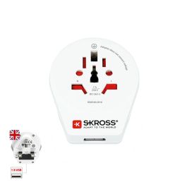 Skross Adaptador Mundial a Reino Unido con USB 1500267 Diseñado en Suiza Ideal para Equipos con Enchufes con y sin Tierra Salida USB Tipo A Máx 2.4A Precio: 19.79000012. SKU: B1C5GMX27T