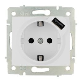 Solera Base bipolar 2P+T T/TL 16A 250V con USB Power 5.0V 2.1A, Serie Europa ERP60USB