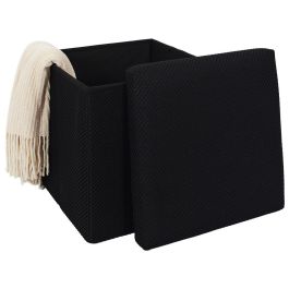 Caja-Puf Plegable Atom Negro Home Deco Factory Caja-Puf Plegable Atom Negro Home Deco Factory