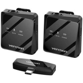 Vention NCBB0 Micrófono Inalámbrico de Clip USB-C 2 unidades con Receptor para Smartphones/Tablets, Cancelación Ruido, 26h Batería, 50m Rango, Negro Precio: 30.89000046. SKU: B16R2JYJDJ