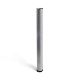 Rei Pata regulable cilíndrica de acero mod.406g, altura 71cm, acabado aluminio, para muebles bajos