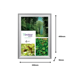 Expositor Mural A3 Vertical/Horizontal Con Marco Plata