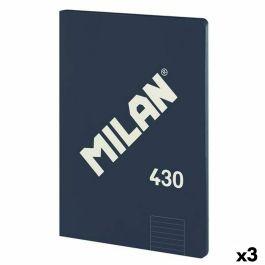 Milan libreta encolada a4 48h papel 95 gr pautado 1 línea 7mm serie 1918 azul