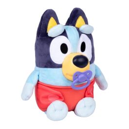 Moose 18967 Peluche Bluey Abrazos y Cuidado Baby Bluey 28cm con Pañal Biberón Chupete y 10 Sonidos para Niños +3 Años