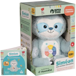 Gipsy Toys GIP3268060563058 Peluche Parlante Siméon el Cuentacuentos de las Emociones Verde Agua 28cm