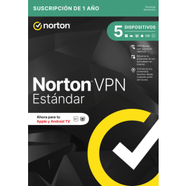 Norton VPN Estándar - Protección Privacidad y Seguridad Online, Acceso Global a Contenidos, Anti-Malware, Anti-Phishing para 5 Dispositivos, 1 Año Precio: 25.88999974. SKU: B1AL97VRHY