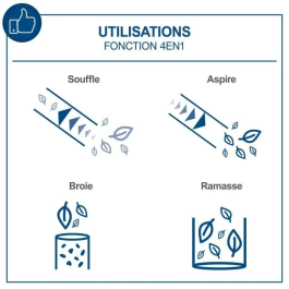 Scheppach Soplador-aspirador de hojas inalámbrico BC-BLV720-X 20V IXES - Caudal 210km/h - 45L