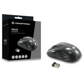 Conceptronic CLLM5BTRVWL Ratón Inalámbrico Óptico USB Negro 6 Botones 1600 DPI para Viajes