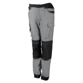 VELILLA Pantalón de Trabajo Bicolor Canvas Stretch con Bolsillos Flotantes, Color Gris Negro, Talla XL (Disponible S-XXL)