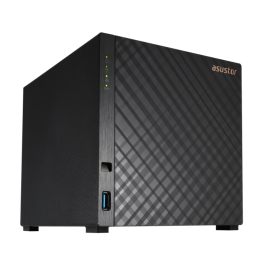 ASUSTOR AS1104T NAS Compacto para PyMEs - ARM RTD1296 1.4GHz, 1 GB DDR4, 0 TB, ADM, Negro