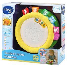 Tambor luces magicas bilingüe 4 modos de juego con luces y sonidos 17x17x10,3 cm