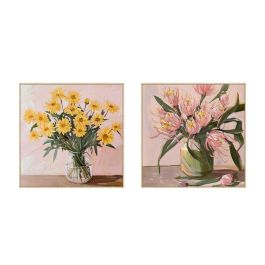 Cuadro Shabby DKD Home Decor Amarillo Rosa 4.5 x 83 x 83 cm (2 Unidades) Precio: 99.50000005. SKU: B14QDTFMAK