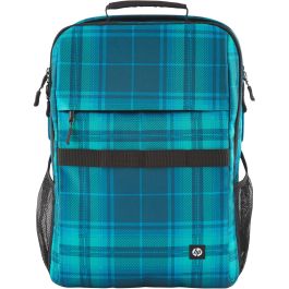 HP Mochila Campus XL Tartan plaid para Portátil 16.1" - Diseño a Cuadros - Poliéster/Poliespuma - Azul