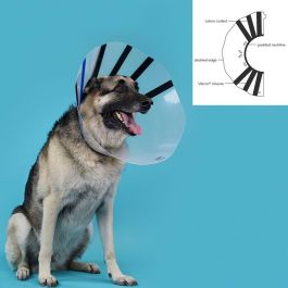 KVP Collar Isabelino Ez Clear Transparente con Velcro y Borde Acolchado 32-39 cm Cuello x 23 cm Profundidad KVP Collar Isabelino Ez Clear Transparente con Velcro y Borde Acolchado 32-39 cm Cuello x 23 cm Profundidad