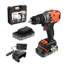 Taladro atornillador de impacto inalámbrico de 18 V + 2 baterías de 2 Ah + cargador - BLACK&DECKER - BLD683D2XK-QW - Sin escobillas Precio: 118.58999944. SKU: B1HBCV93ST
