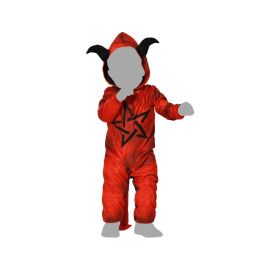 Disfraz Demonio Bebé Rojo 12-24 Meses con Capucha, Cola y Cuernos para Halloween