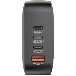 Verbatim 32216 Cargador de Pared GaN 165W Universal para Viaje con 3 USB-C y 1 USB-A, Carga Rápida Múltiple y Compacto