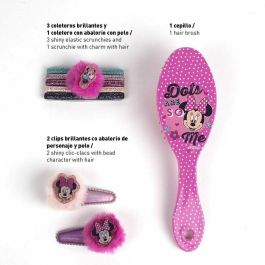 Inca Set Accesorios de Pelo Minnie Lote 8 Piezas para Niñas: Cepillo, 5 Elásticos y 2 Clips Plástico ABS